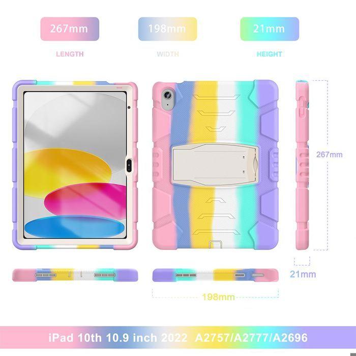 Coque de Protection - E.F.Connection - iPad A16 / iPad 10 - Antichoc - Multicolore - Support intégré