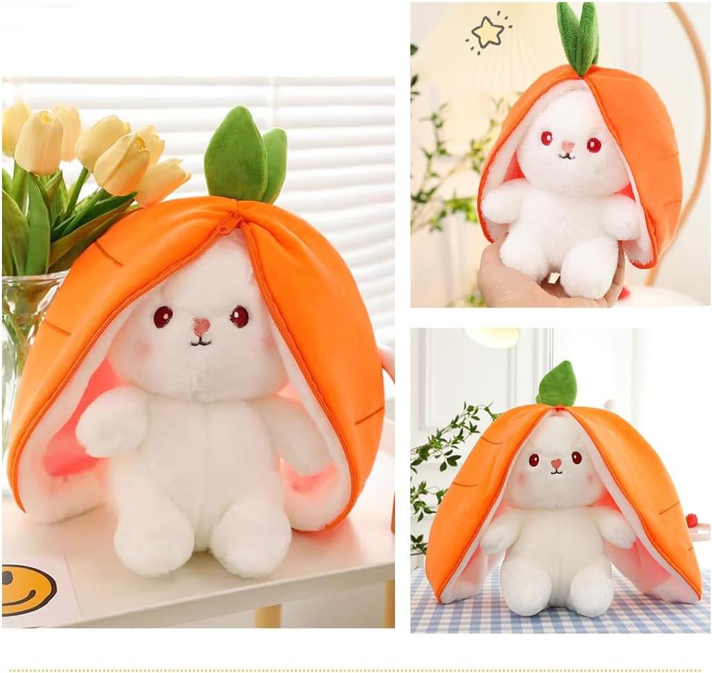 Rabbit Plush Toy Hide and Seek Yellow, Plush Rabbit Carrots, Stuffed Toy Plush Rabbit Hide and Seek Game, Cuddly Toy Easter Bunny Doll Gift