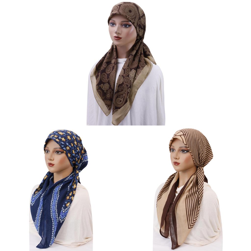 Polyester Print Infinity Headscarf With Sun Shield For Casual Summer Wear