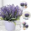 GALPADA Artificial Lavender Plants, Potted Plants, Set of 2 (Purple & Yellow), Fake Greenery, Bonsai Style, PVC, Fade-Resistant, Never Wilts, Desktop