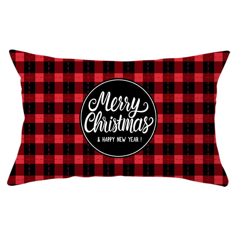 New Christmas Red Series Peach Skin Waist Pillowcase Home Accessories Sofa Cushion Cover Throw Pillow Cover