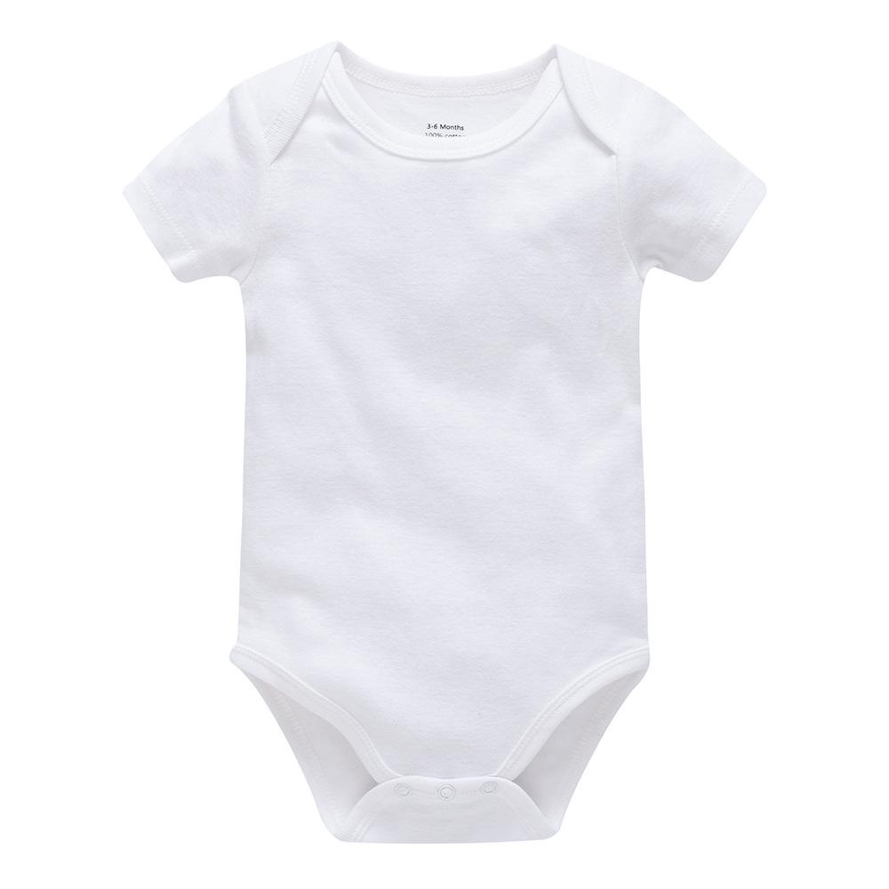 

Summer Newborn 100% Cotton Short Sleeve Baby Romper - Plain Color with Snap Crotch, Customizable Print Children s Bodysuit 12-18M