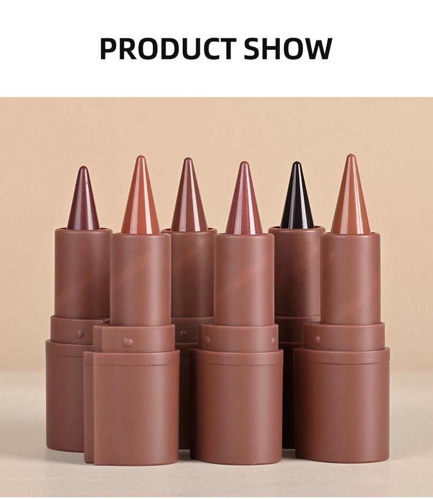 5 Shades Gradient Lip Crayon Matte Velvet Lip Liner Waterproof Non Transfer Smooth Contour Tint Black Brown Long Lasting Daily Lip Makeup Cosmetic