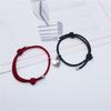 1 Pair Couple Bracelets Adjustable Length Heart Pendant Eye-catching Distance Magnet Attraction Bracelet for Home