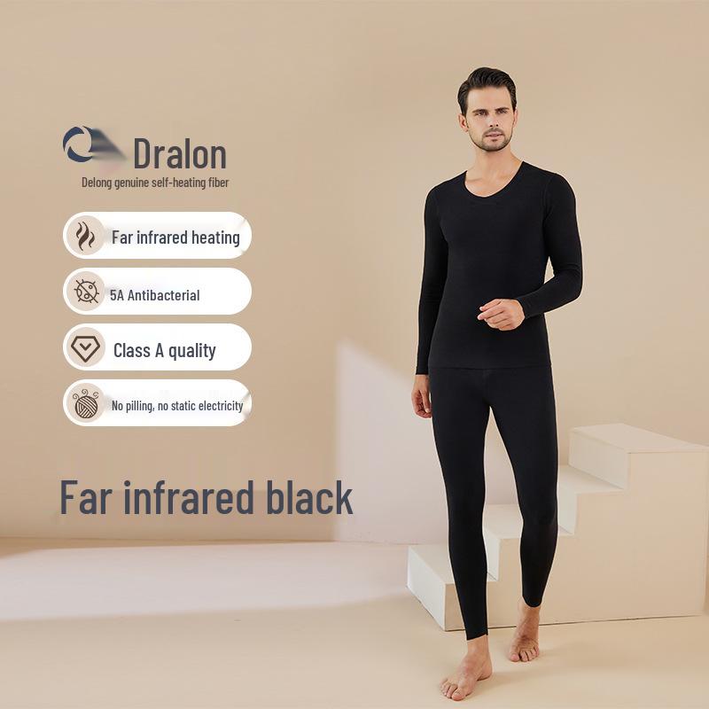 Men's Seamless Velvet Thermal Underwear Set – Self-Heating Top & Bottom for Autumn