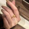 Ancient Gold Crafts Brushed Lily of the Valley Rings for Women Tassel Inlaid Diamonds Water Drop Diamond Female Ring Adjustable