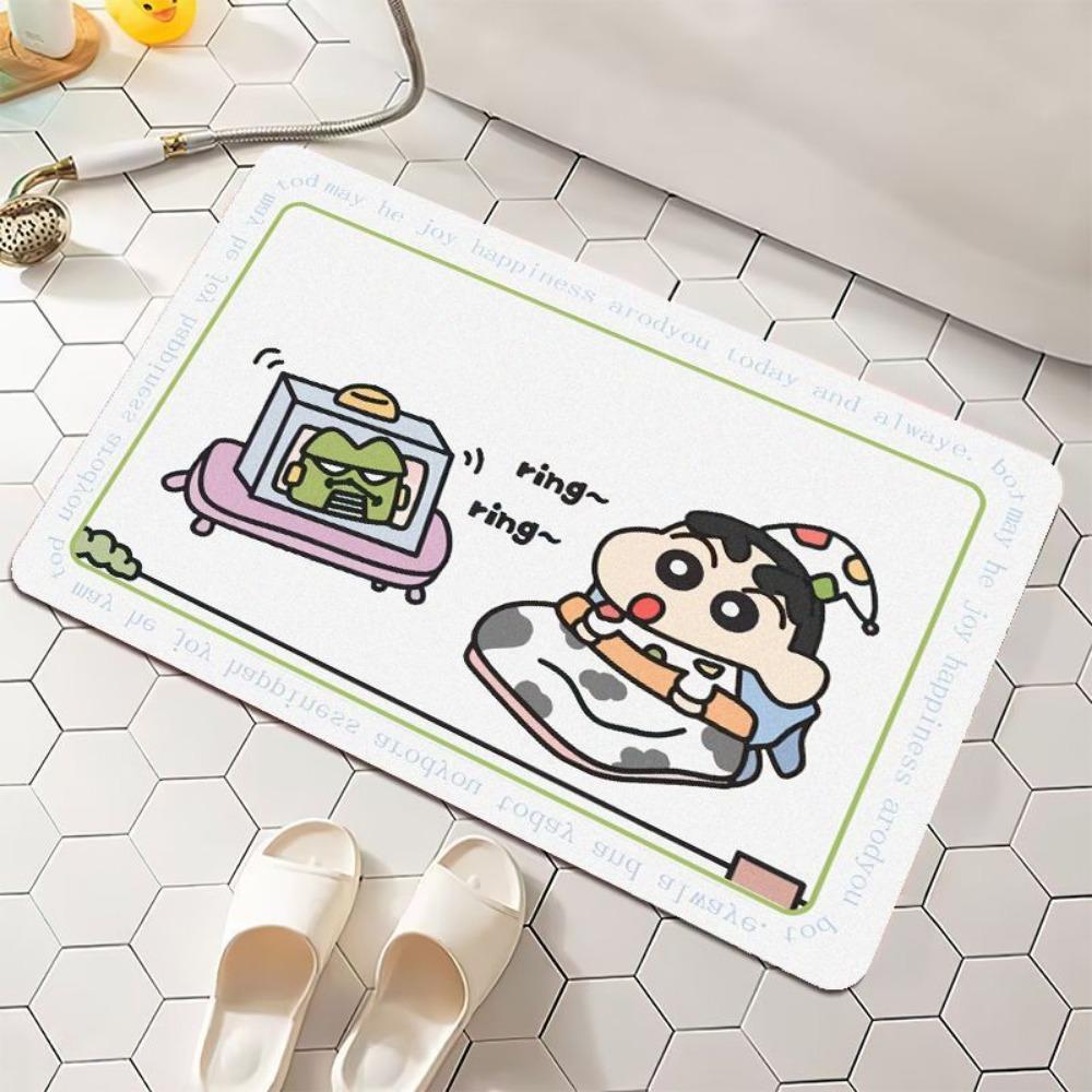 2pcs Cartoon Household Absorbent Wear-resistant Floor Mat Dirt-resistant Foot Pad Diatom Mud Carpet Easy Drying Pad
