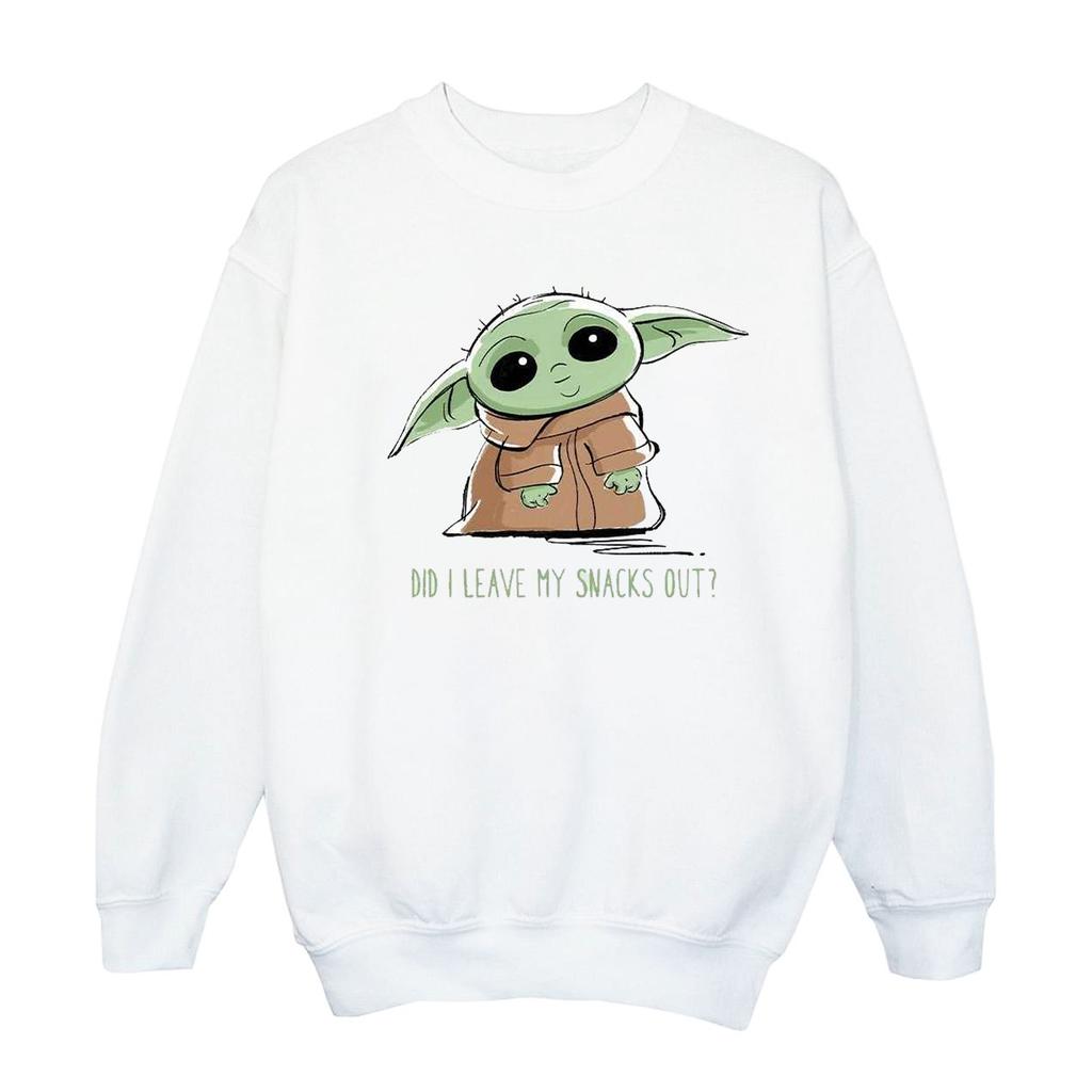 Star Wars Womens/Ladies The Mandalorian Grogu Snacks Meme Sweatshirt
