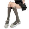 Lolita Socks, Bow Over Knee Socks, Calf Socks Gray Jk Stockings Women'S Ribbon Butterfly Long Tube
