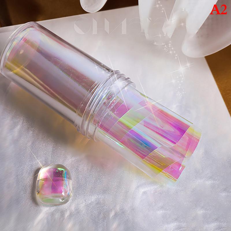 Nail Art Aurora Ice Cube Cellophane Large Colorful Transfer Paper Laser Sticker