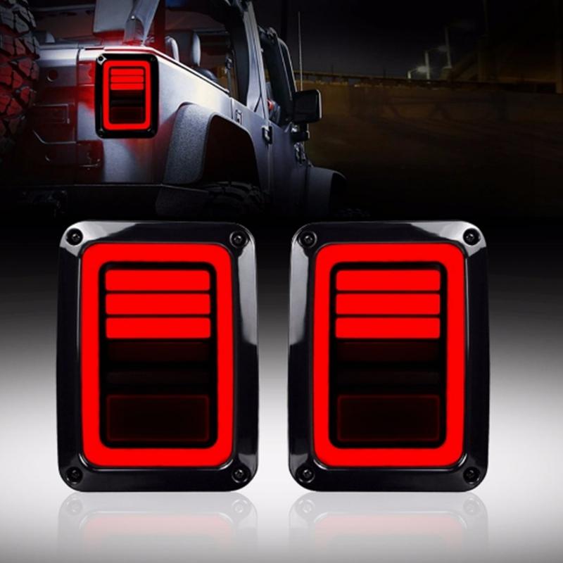 LED Tail Lights Smoke Lens For Jeep Wrangler 2007-2017 JK JKU With Break Back Up Light Reverse Turn Parking Signal Lamp Assembly