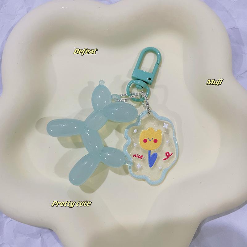 Jelly Balloon Dog Keychain: Cute, Colorful Puppy Pendant for Phone or Bag.
