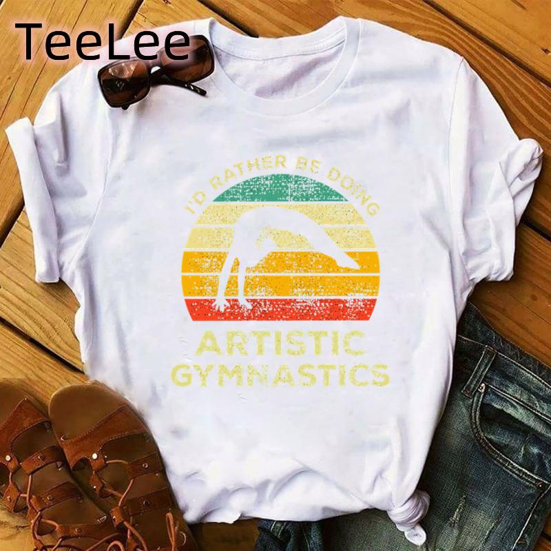 Gym Art Tee Shirt Femme Ballet Dancer Gymnast Lover Birthday Gift Tops Girls Summer Print Gymnastics Casual T Shirt Unisex