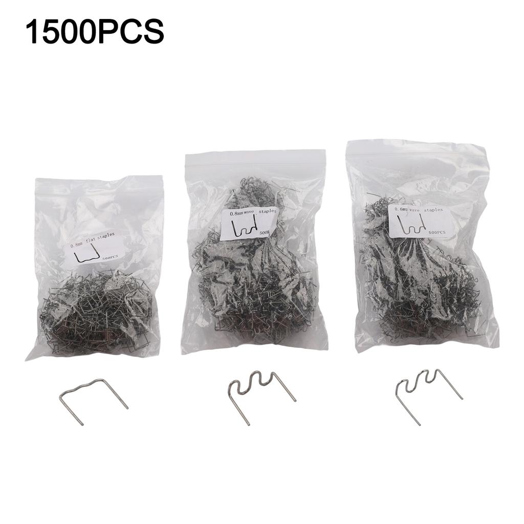 Nylon PVC ABS Reparatur Auto Stoßstangen Reparatur 0,6 mm Wellenklammern 1500 Stück Kunststoffschweißer Klammern Kit Wie abgebildet Automobilreparatur