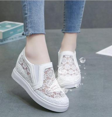 Fashion Fashion Lace Women Platform Shoes Mesh Breathable Sneakers Summer Internal Increase 6CM Casual Loafers Outdoors Beach Dance Shoe