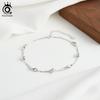ORSA JEWELS Elegant Layered 925 Sterling Silver Lock Anklet for Women Adjustable Summer Fashion Foot Chains Jewelry SA106