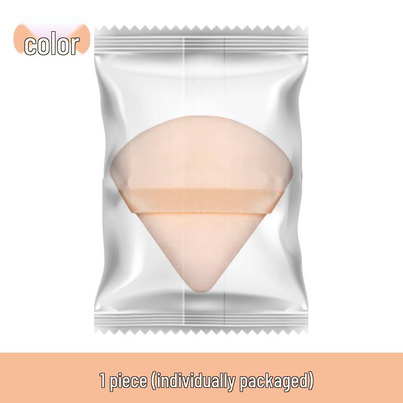 Triangle Velour Air Cushion Puff - Double-Sided Crystal Velvet Super Soft Fan-Shaped Makeup Puff for Loose Powder Setting