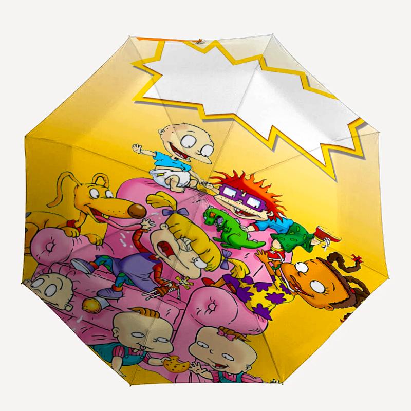 Rugrats Theme Automatic Umbrella, Lightweight & Portable, 8 Rib, Perfect for Outdoor Travel, Birthdays, Christmas, Gifts.