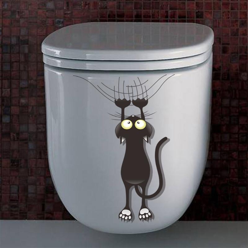 62KD Falling Down for Cat PVC Mirror Wall Sticker DIY Window Decal Wallpaper
