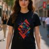 Modern Geometric Triangle Black T-shirts, Unisex T-shirt,