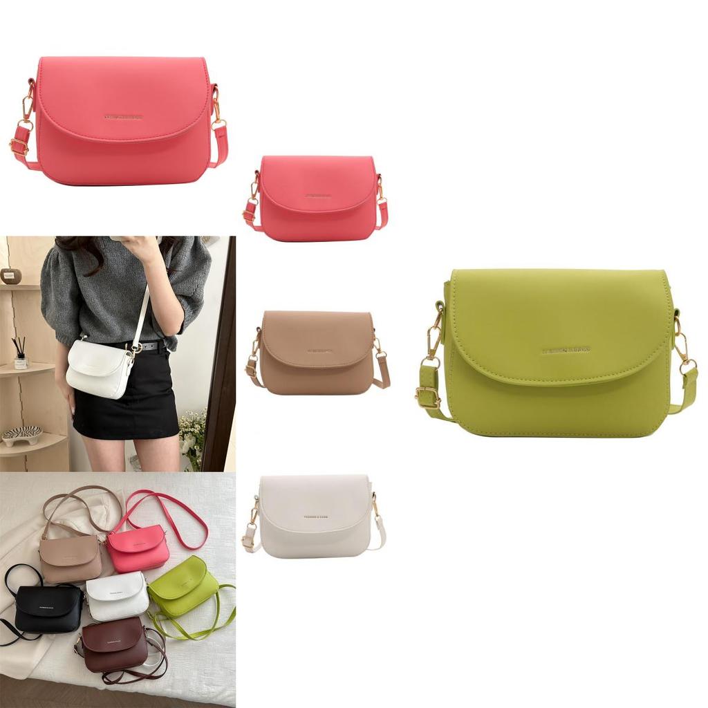 Trendy Candy-colored Saddle Bag In White Khaki Pink Green Brown Black