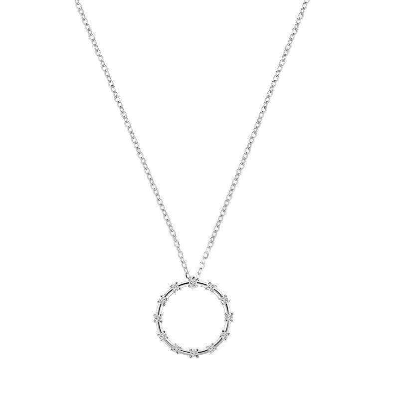 Diamond Circle Wreath Necklace Women's Fashion Versatile Niche Exquisite Temperament High-end Pendant