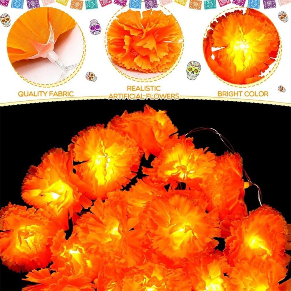 Mexican Style Artificial Flowers String Lights Warm Light Holiday Decorative Lamp  Garden Party