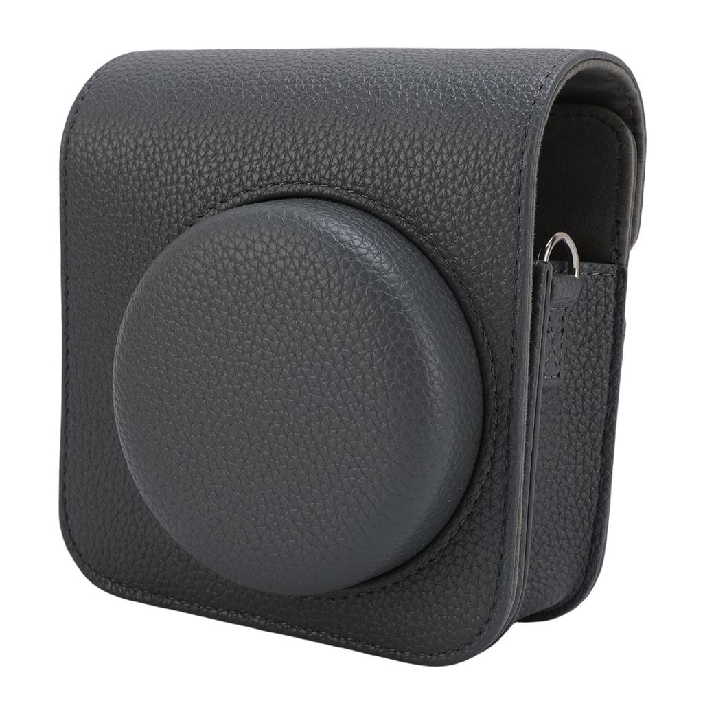 Protective Case Fit for Mini41 Instant Camera Litchi Pattern PU Leather Magnetic Flip Lid Retro Camera Bag with