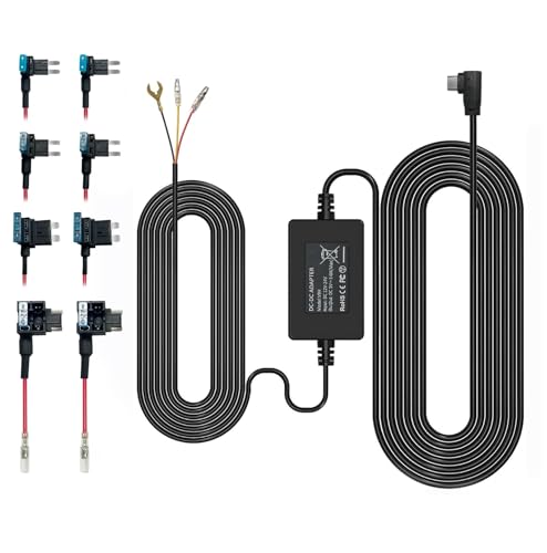 

REDTIGER F7NP Кабель питания USB Type-C для видеорегистраторов, Многоголовый понижающий кабель, Функция мониторинга парковки, Преобразователь 12В/24В в 5В/2,5А,