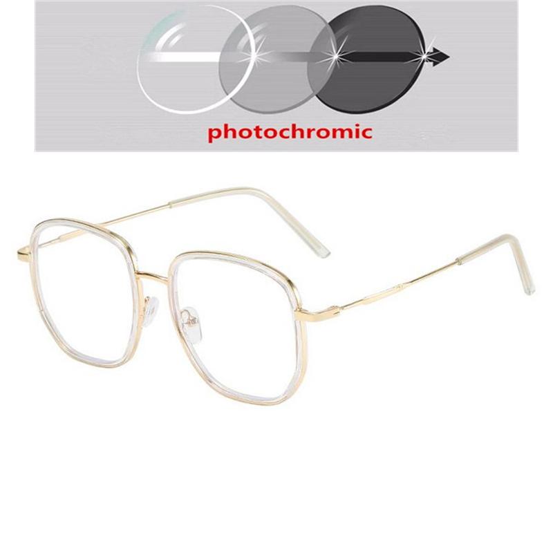0 -0.5 -1.0 To -6.0 Metal Polygon Student Nearsighted Glasses Unisex Vintage Black Gold Frame Short-sight Prescription Eyewear