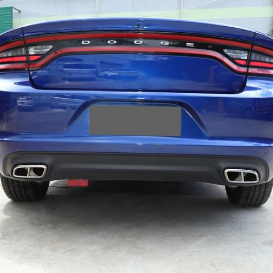 2X Rear Exhaust Tail Muffler Decor Cover Trim For Dodge Charger 2015+ Stainless