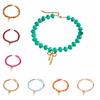 Fashion Resin Beaded Necklace Round Multicolor Bow Pendant Choker Jewelry Boho Women Clavicle Chain Travel