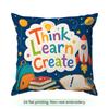 1pcs/4pcs Back-to-school Inspirational Cushions Pillowcase Polyester Cushion Cover Throw Pillow Pillowcover Home Car Sofa Decor