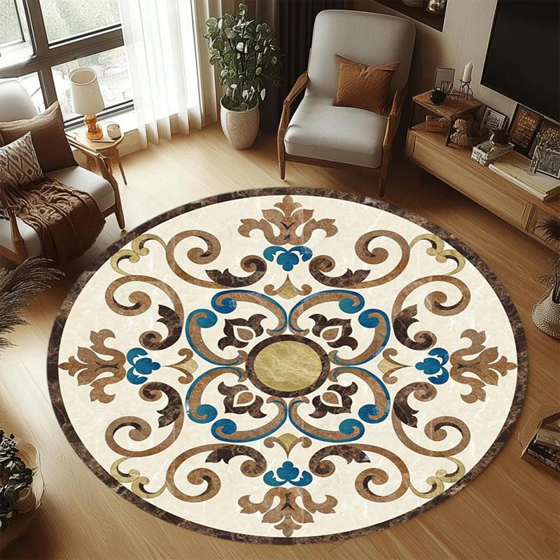 Luxury Round Carpet Mat Rug European Patterns Home Decoration Living Room Bedroom To Enhance Your Interior Decor