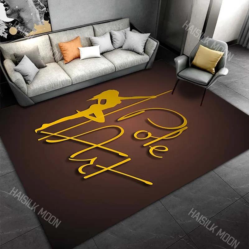 Pole Dance Art Print Cartoon Carpet Rug for Living Room Bedroom Sofa Home Decor Area Rug Non-slip Mat for Gifts