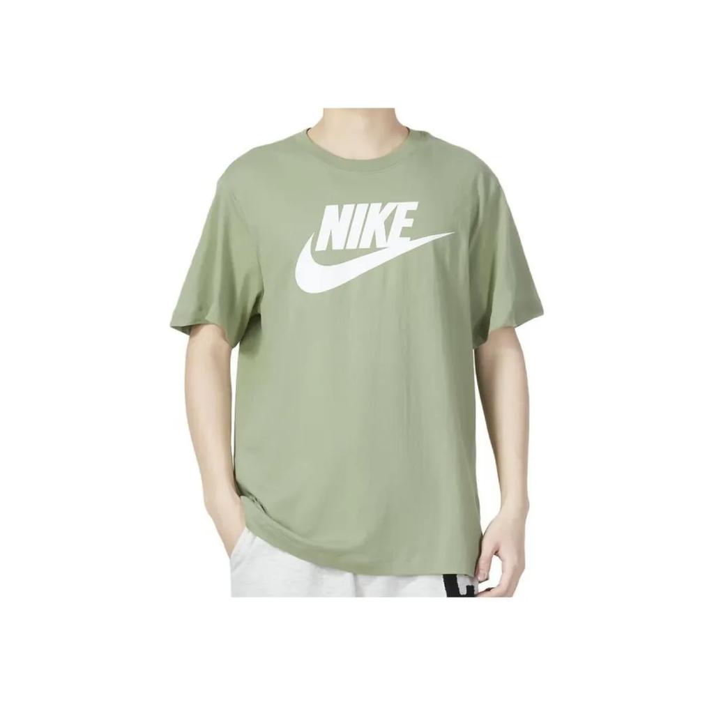 Nike Logo Print Short Sleeve Sports T-Shirt Men Tops Green DX1986-017