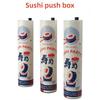 Caixa Empurradora de Sushi Redonda Com Palito para Molho Molde de Sushi Grau Alimentício Balde de Papel Empurrável para Sushi Embalagem Caixa de Papel Acessórios Bento