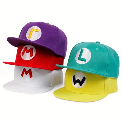 Street Cartoon Super Luigi Bros Sun Hat Adjustable Cute Costumes Cosplay Embroidery Accessories Baseball Cap Hip Hop Hat