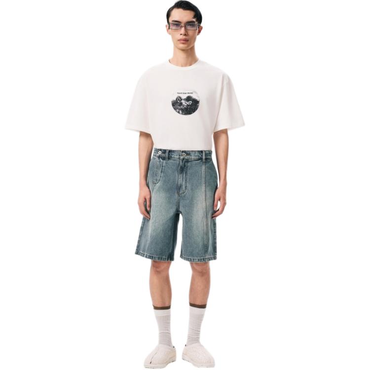 Feng Chen Wang Denim Shorts Men's Blue FUS19ST05B