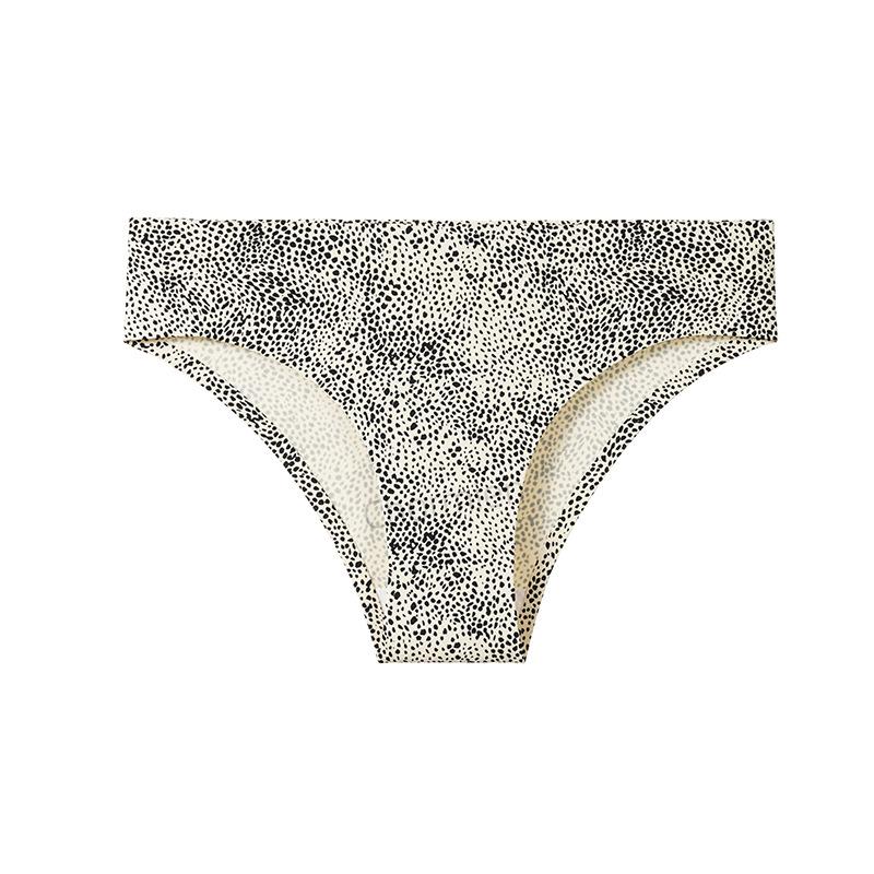 Personalized sexy leopard print briefs low waist European and American printing pure desire ice silk seamless invisible underwear women