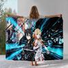 Cartoon Sword Art Online SAO Novel Flannel Blanket,Ultra Soft Warm Plush Throw for Home Bedroom Bed Sofa Camping Picnic gift