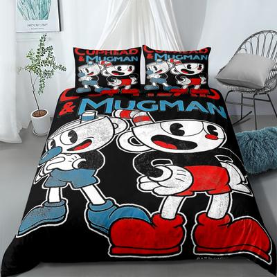Ensemble de housse de couette rétro Cuphead Mugman sans drap Lit King Queen Double Full Twin Simple Ensemble de linge de lit