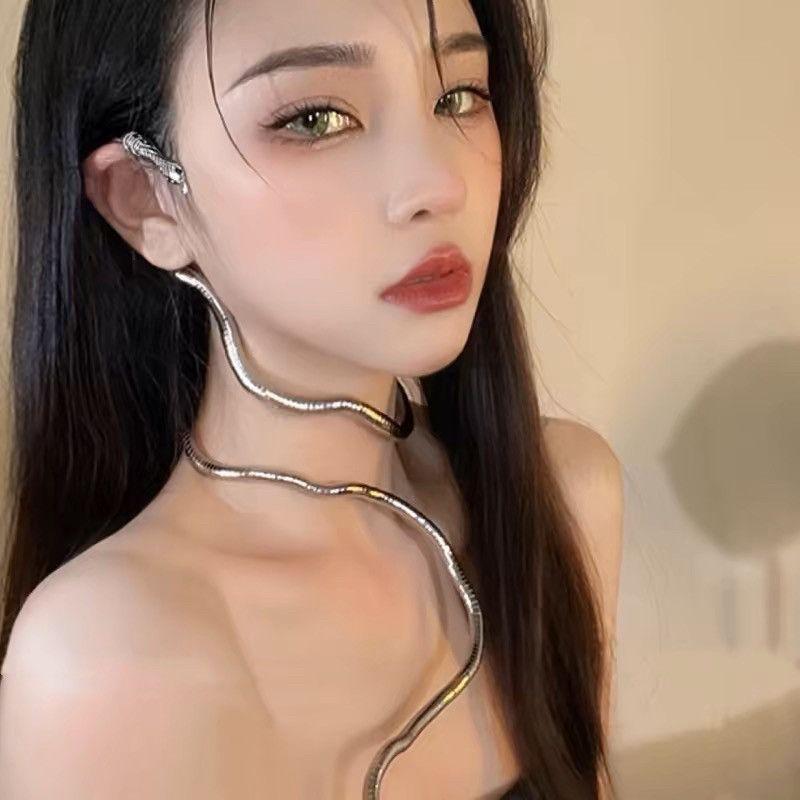 Adjustable Casual Shape Snake Necklace Dark Cool Earth Stylish European Hip Hop Bracelet Spirit Snake Hip Hop Versatile