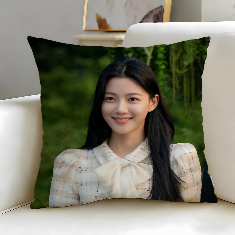 popular actress Kim You Jung Cushion Cover Soft  EasyWash Pillow Case  Versatile for Couch Bed Travel and Office
