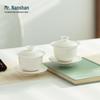 Mr. Nanshan White Porcelain Gold-Painted Sancai Gaiwan