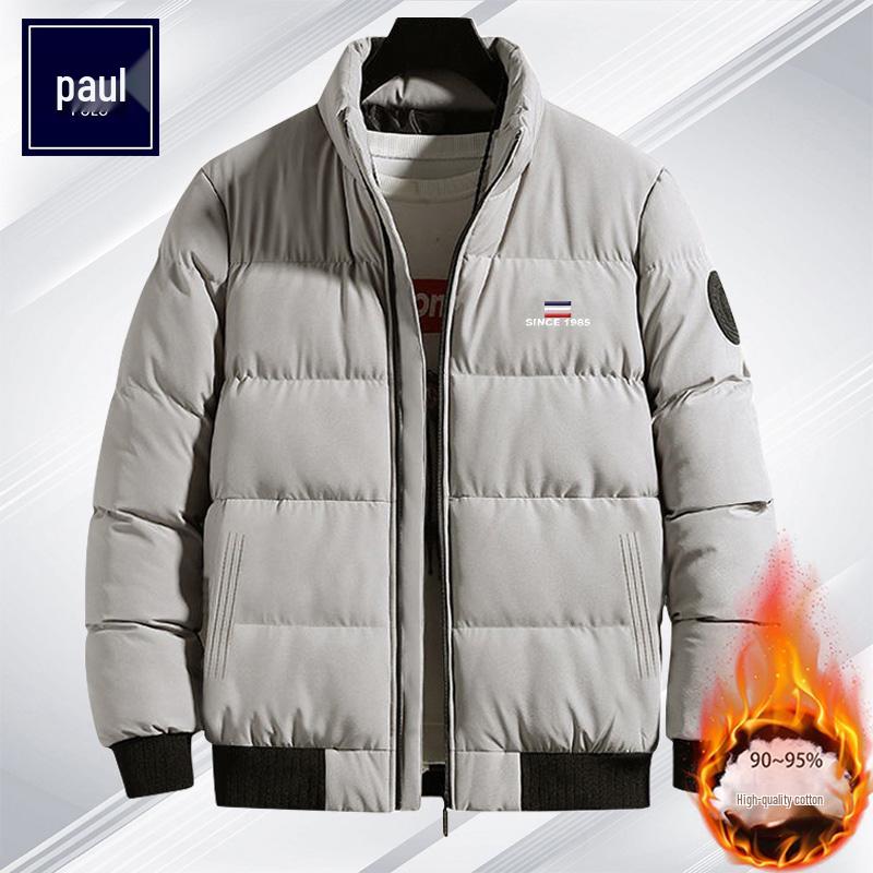 

Paul Cotton Men s Winter Thick Down Jacket, Plus Size, Loose Fit, Stand Collar, Casual and Warm Cold-Resistant Jacket 4XL (155–170 kg) хакі
