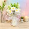 15cm Mini Handmade Crochet Flower Bouquet Artificial Flowers Valentine's Mother's Romantic Gift Desktop Decoration