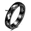 European American Ins New Tungsten Steel 4MM 6MM Faceted Polygon Rhombus Couple Rings