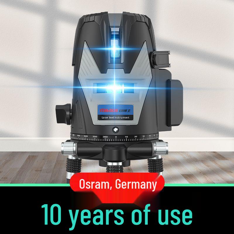 Vysoce přesná infračervená 5-liniová laserová vodováha pro stěnu a podlahu, samonivelační, zelené světlo, pro venkovní použití