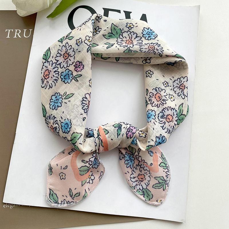 

1 шт. Головной платок 58 см Женская повязка на голову Универсальная защита от солнца Весна Осень Шейные платки Хлопок Лен Квадратный шарф Легкий и тонкий F